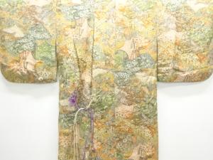 巻物に花・御所車模様道中着